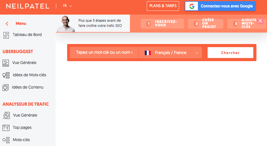 Ubersuggest Moteur Mots Clefs