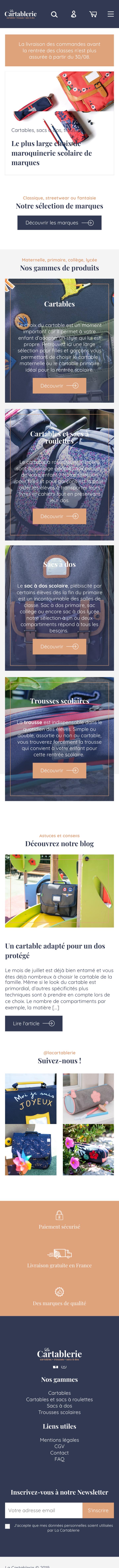 Responsive Homepage Cartablerie