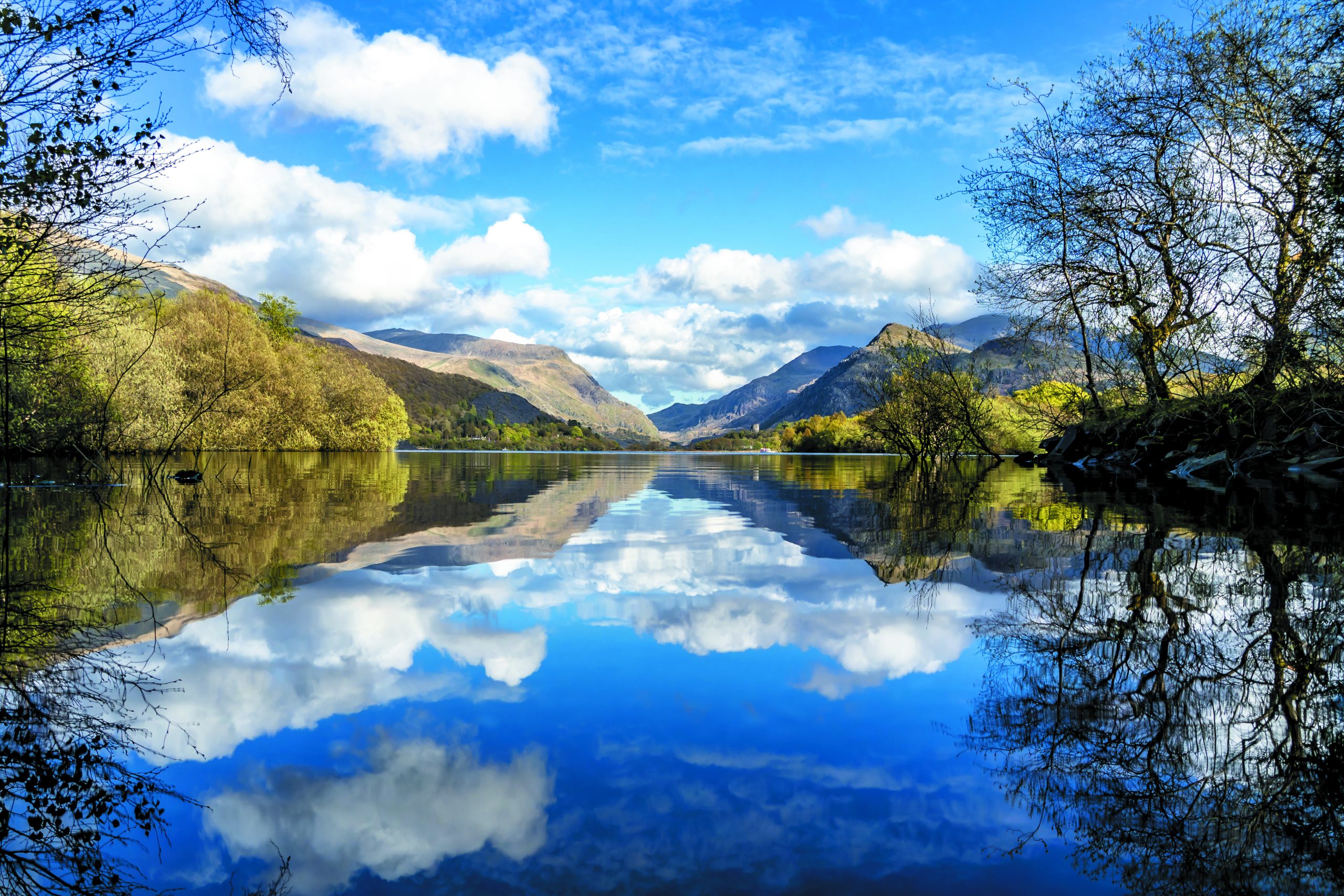 Reflections At Llyn Padarn With Dolbadarn Castle At Llanberis In