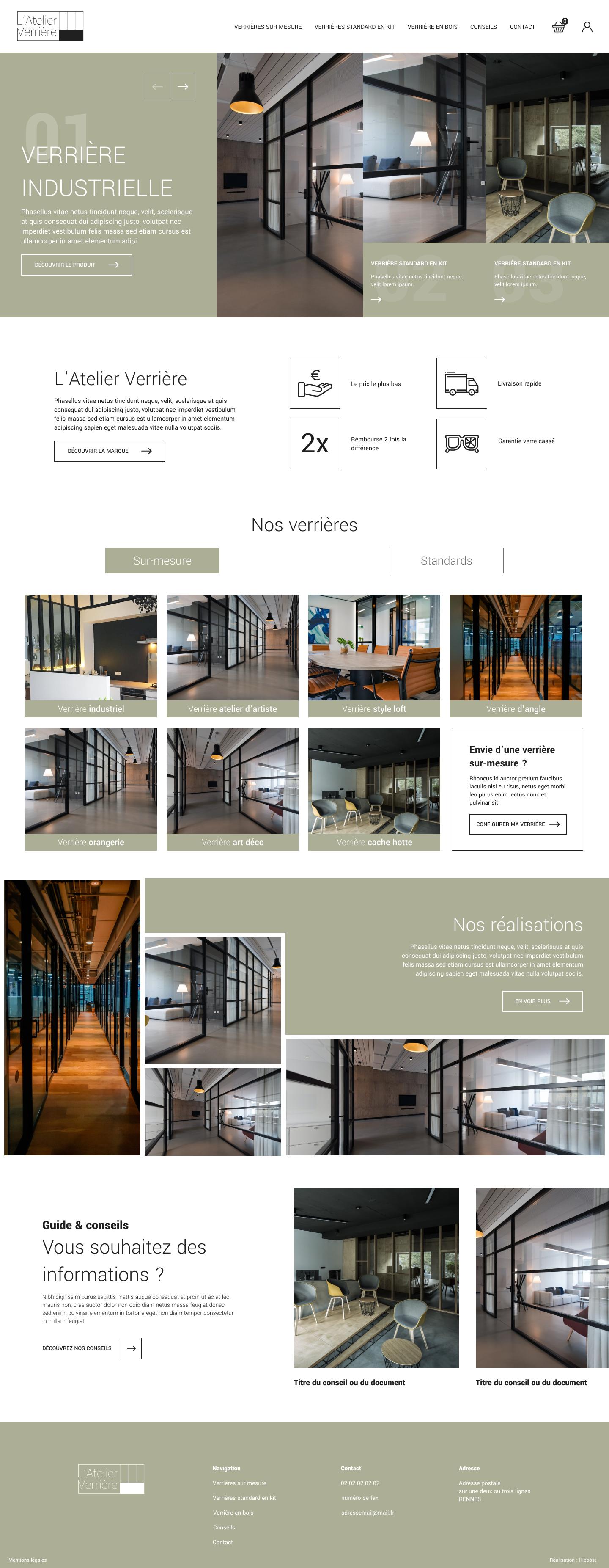 Webdesign Homepage Atelier Verriere