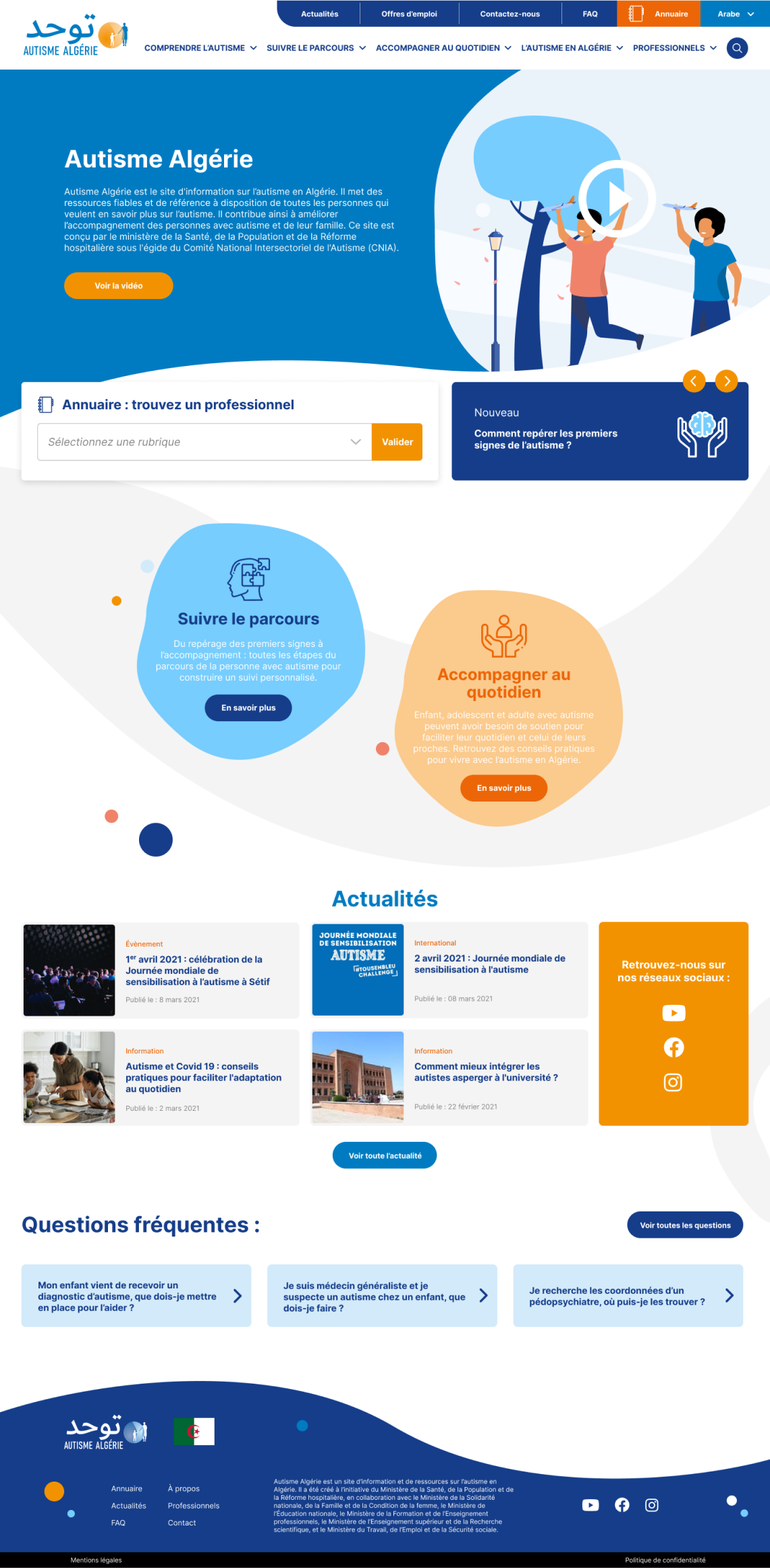 Webdesign Homepage Autisme Algerie