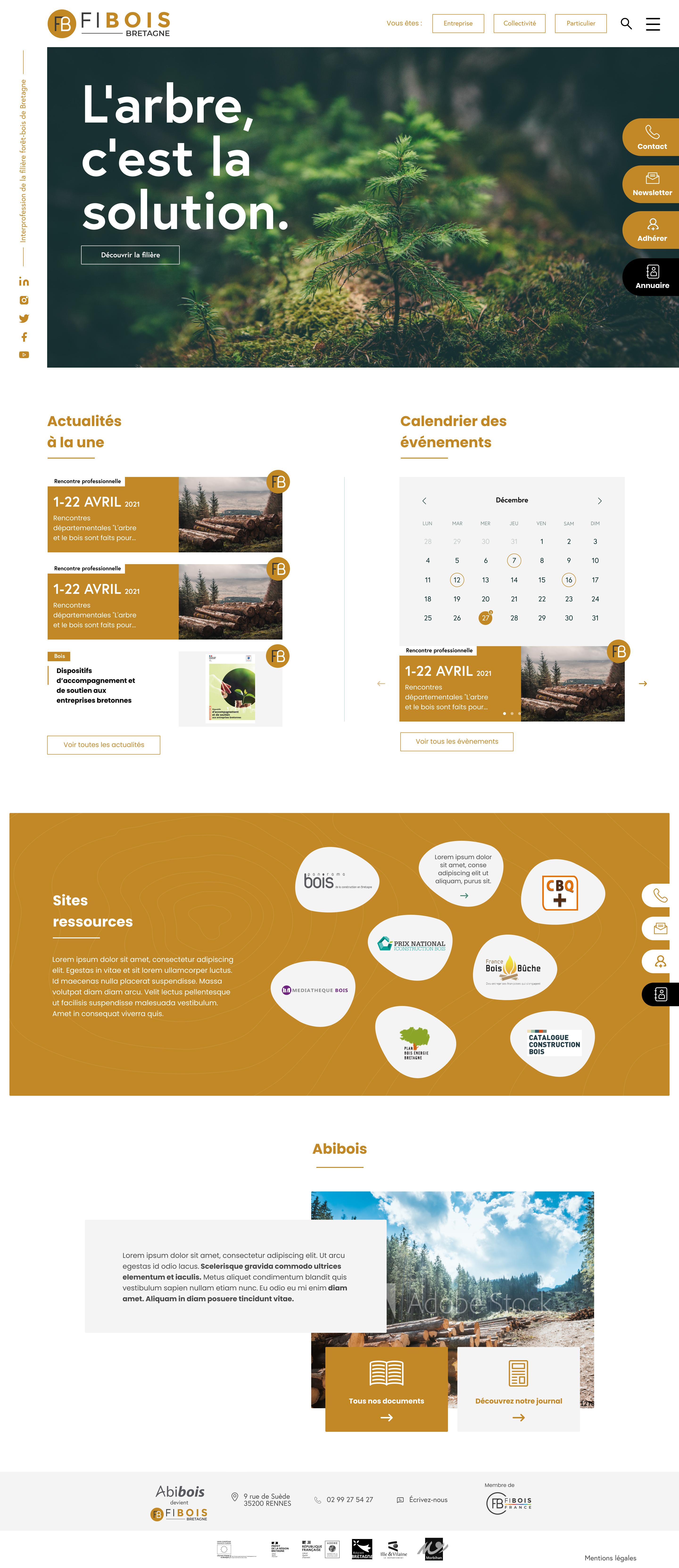 Webdesign Homepage Fibois Bretagne