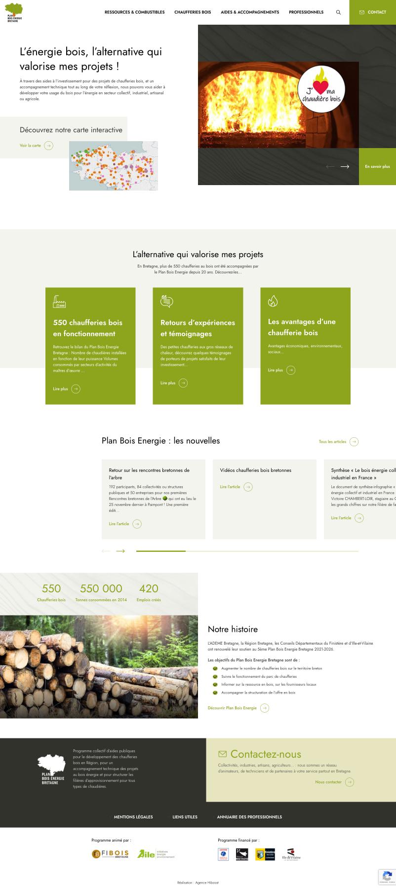 Webdesign Homepage Plan Bois Energie