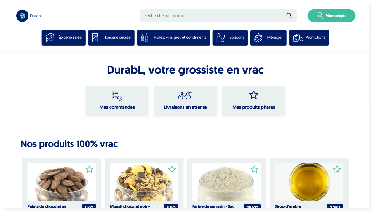 Accueil Website Durabl