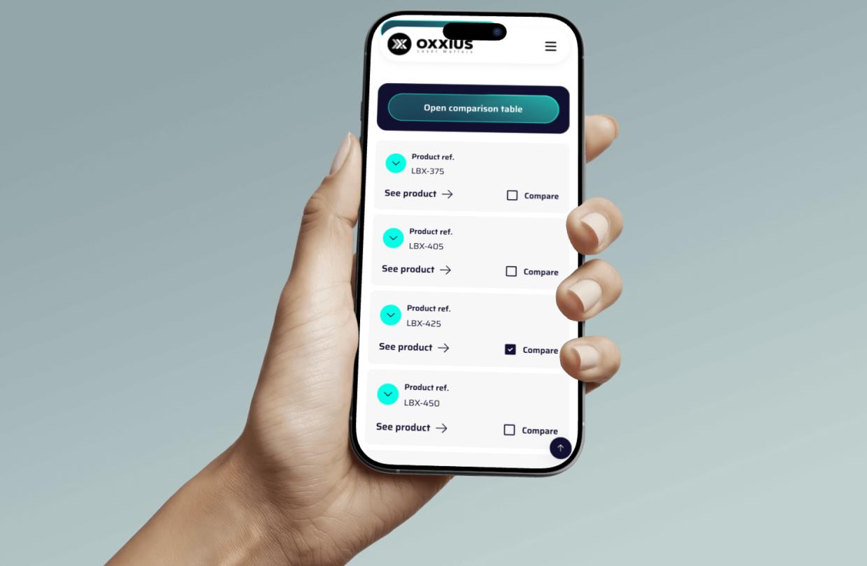 Site Mobile Oxxius Comparateur